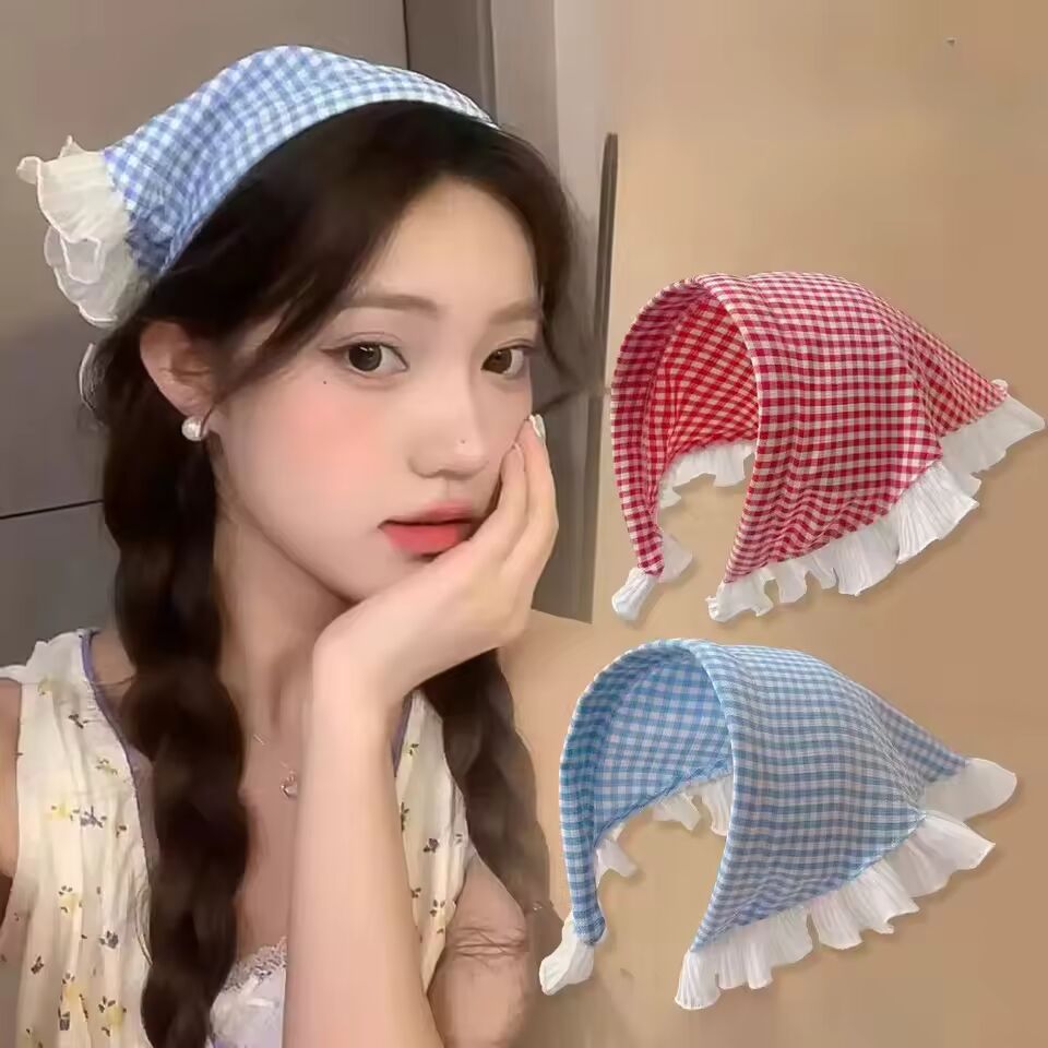 Lace Triangular Hair Scarf Headband Square Headscarf Hairband Turban Bandage Bandana Headband Women Headwarp Hair Accessories