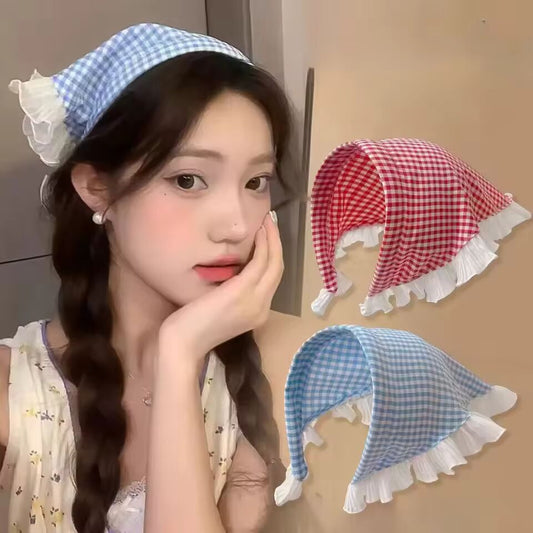Lace Triangular Hair Scarf Headband Square Headscarf Hairband Turban Bandage Bandana Headband Women Headwarp Hair Accessories